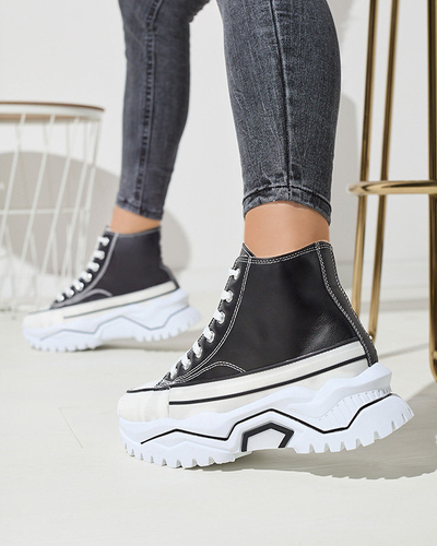 OUTLET Women's black insulated platform sports shoes a'la sneakers Retiha - Footwear