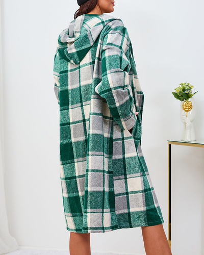 Royalfashion Women's green check coat