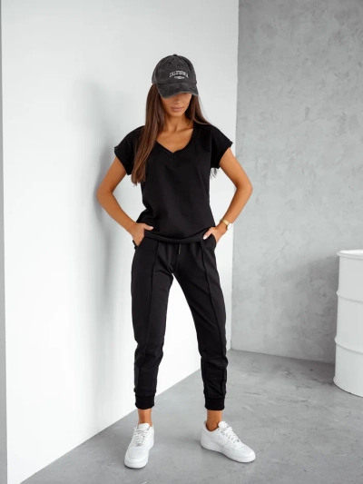 Royalfashion Women's cotton casual set with short sleeves