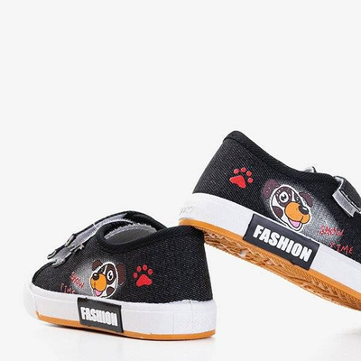 OUTLET Children's black velcro sneakers Jeff - Footwear