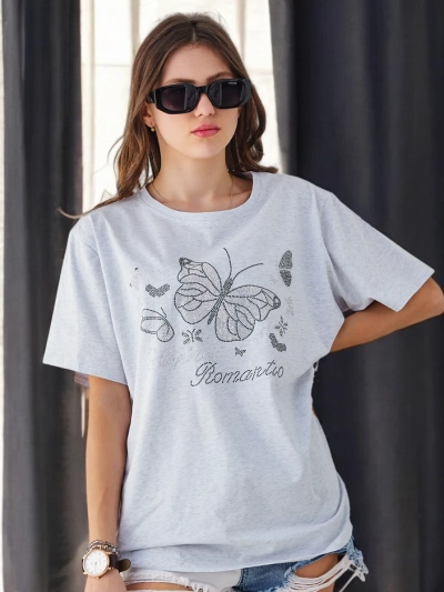 Royalfashion Хлопковая женская футболка Романтичная бабочка