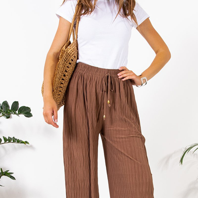 Loose brown knitted palazzo trousers - Clothing