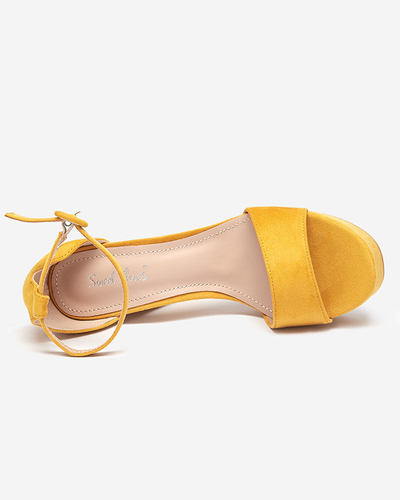 Yellow women's sandals on a higher post Berisek - Footwear