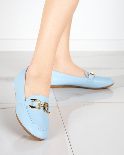Blue ladies loafers in eco-leather Kesine - Footwear
