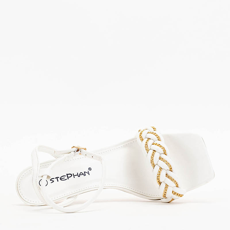 White women's sandals on a high heel Tenedi - Footwear