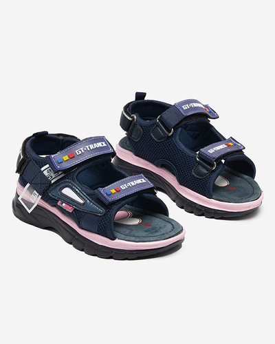 Girls' sandals in navy blue Umaf- Shoes