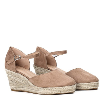 Light brown espadrilles on wedges Chia - Footwear 1