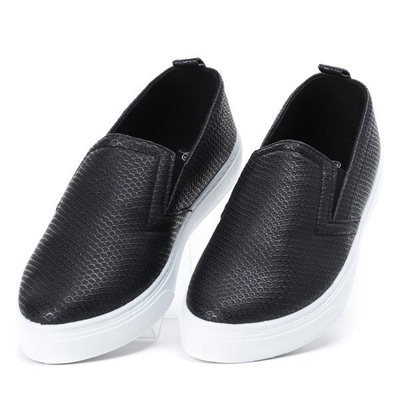 Black sneakers slip on a'la snake skin Paige - Footwear