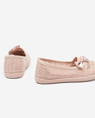 Girls' powdery openwork sneakers with a bow Apllo - Shoes