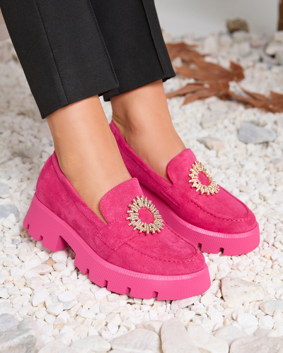 Royalfashion Fuchsia women's eco suede moccasins Likoki
