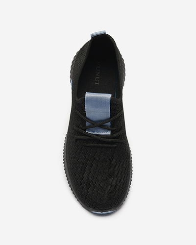 Black women's sports shoes with blue inserts Keteti - Footwear