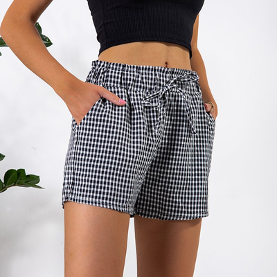 Black Women's Checked Shorts - Clothing