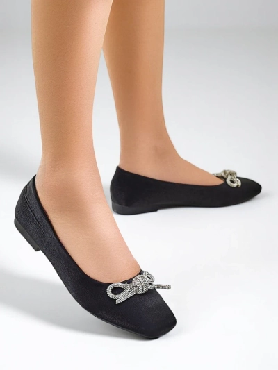 Royalfashion Women's ballerinas with a bow and shine Ofenal