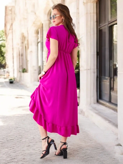 Royalfashion Women's midi dress with an asymmetrical hem