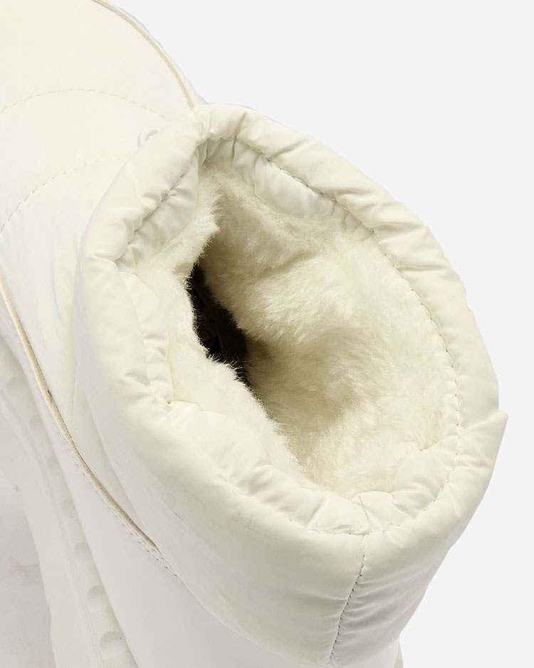 Royalfashion Sieviešu iešļūcamie sniega zābaki baltā krāsā Ireda