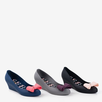 Women's black rubber melissa on a wedge Grawiti - Footwear