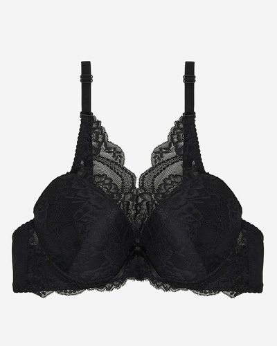 Sieviešu push-up krūšturis ar melnām mežģīnēm - Apakšveļa