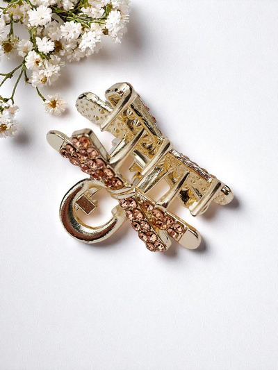 Royalfashion Заколка для волос с стразами, золотая заколка