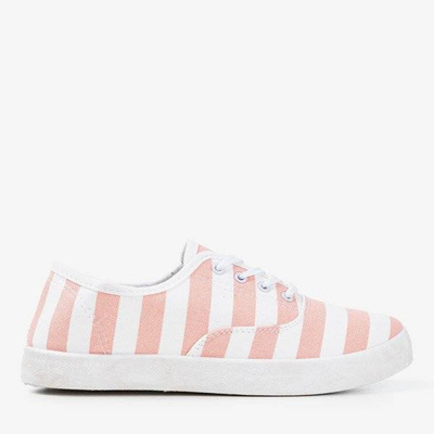 Pink women's striped sneakers Anchor - Footwear 1