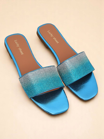 Royalfashion Women's Slippers with Zircons ShinyGlow