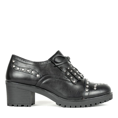 Black low shoes on a thick post Colorado - Footwear