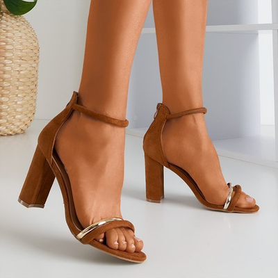 Brown women's high-heeled sandals Callisia - Footwear