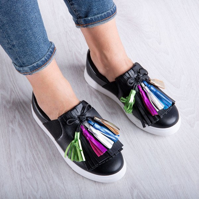 OUTLET Black sports sneakers with Osederra fringes - Footwear