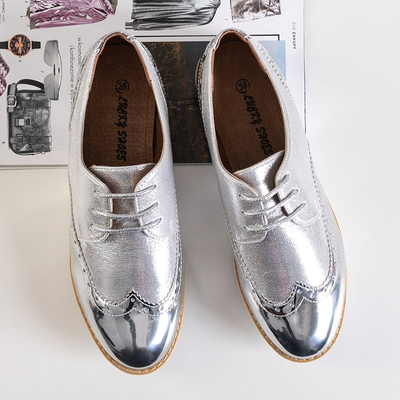 Серебристые женские оксфорды Narvi