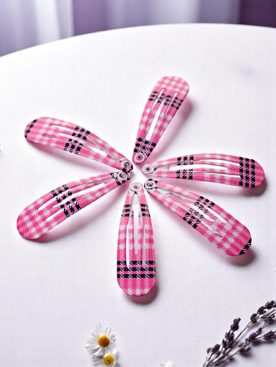 Royalfashion Set of 6 checkered hair clips