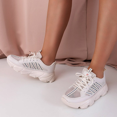 Beige women's sports sneakers Justar - Footwear