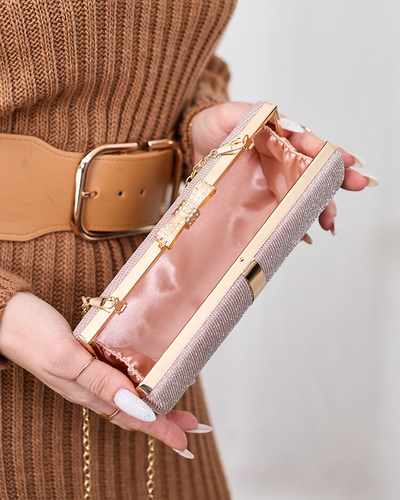 Royalfashion Pink and gold women's clutch bag