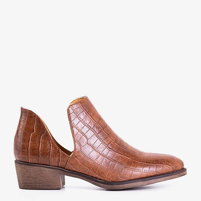 Brown snakeskin shoes with Piksen cutouts - Footwear