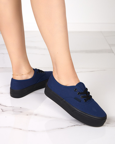 Women's navy blue sneakers Milumi - Footwear