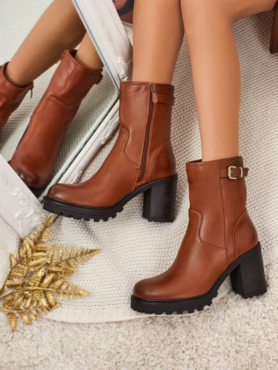 Women's Sylvarra Eco-Leather Ankle Boots with Block Heels