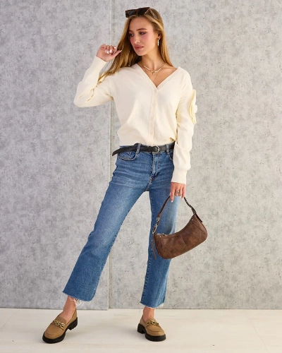 Женский свитер с расстегнутыми пуговицами Royalfashion