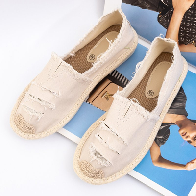 Beige espadrilles for women with cutouts Riev - Footwear