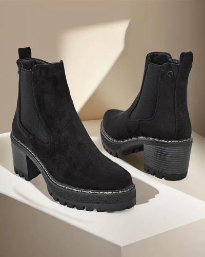 Royalfashion Eco-suede women's ankle boots on a post Segori
