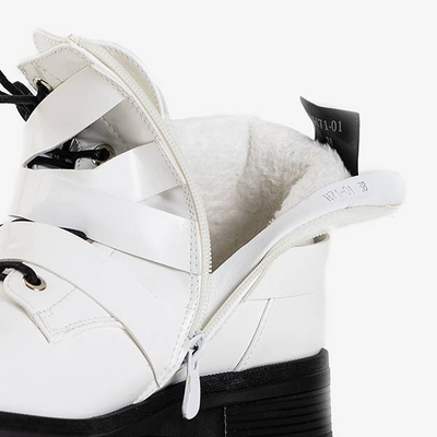 White Women's Ermite Buckled Workers - Footwear