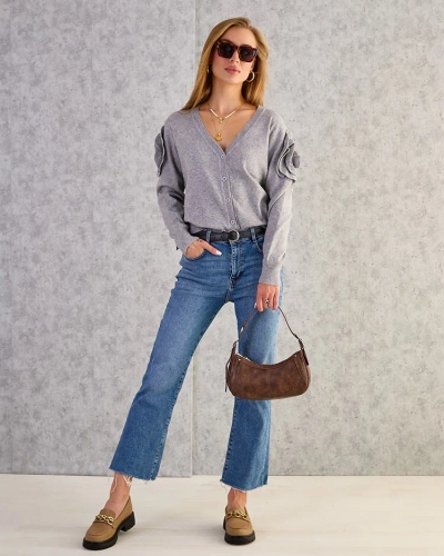 Женский свитер с расстегнутыми пуговицами Royalfashion