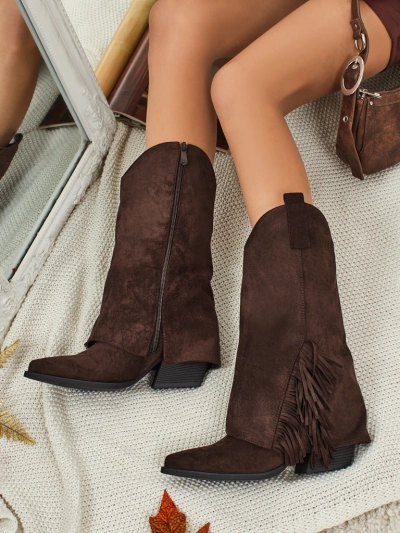 Botki damskie z zabudowaną cholewką Tovris