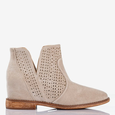 Royalfashion Light beige boots on a hidden anchor a'la cowgirls Besis