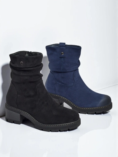 Wyższe botki damskie eko zamszowe Carmine