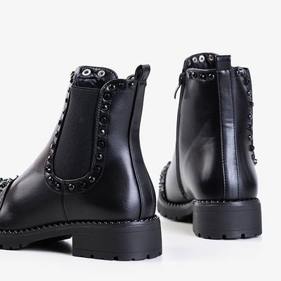 Black women's boots with studs Bombsa - Footwear
