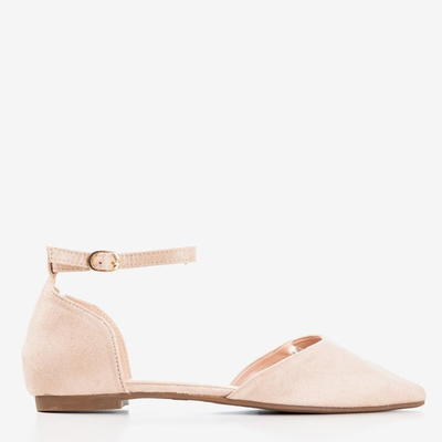 Beige ballerina shoes with Mosla pointed toe - Footwear 1