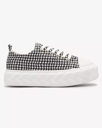 Royalfashion Black and white women's sneakers in pepit Aderin