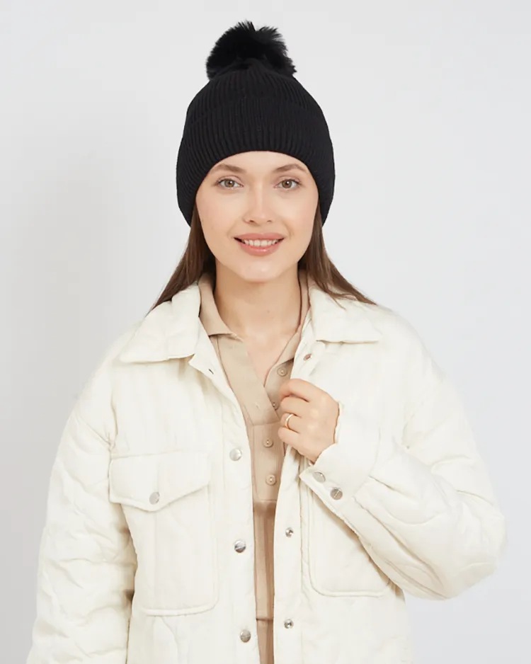 Royalfashion Women's insulated pom pom hat