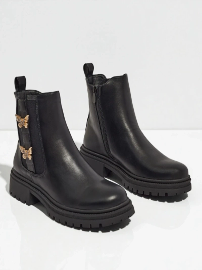 Eco-leather women's ankle boots with butterflies Bravelle