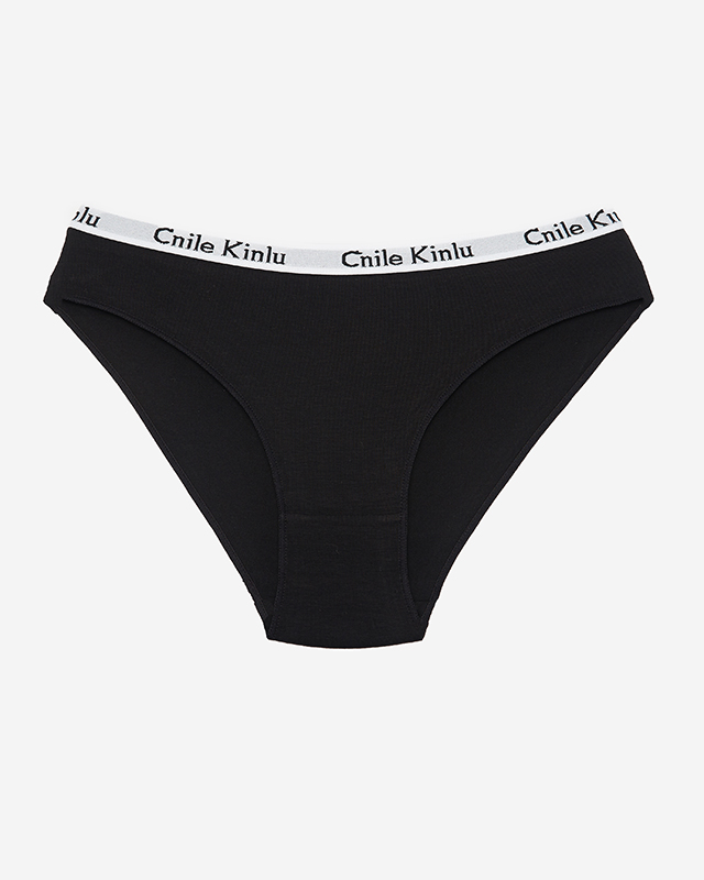 Black women's panties type with decorative elastic - Underwear