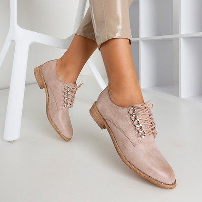 Light pink women's shoes with ornaments Kasaki - Footwear
