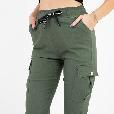 Dark green women's combat pants - Clothing